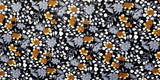 0,5 Meter Popeline 100 % Baumwollstoff Blumen Bunt Druck Retro Meterware Stoff Baumwolle