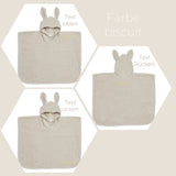Badeponcho personalisiert für Kinder mit Hasenohren 1-4 Jahre Frottee individuell bestickt Poncho