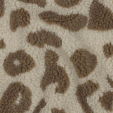 Teddystoff mit Leo/Leopardenmuster Teddy Mantel- und Jackenstoff weiß schwarz camél beige Leomuster