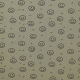 Smiley Rippstrick Jersey Stoff Gesicht Muster | Baumwoll Jersey mit Lycra | Rib Jersey Stretch Stoff | Rippstoff Meterware | Stoff zum Nähen